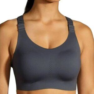 Brooks Run Bra Dare Racerback 2.0 NWT Gray Asphalt Size 34D